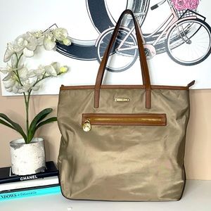Michael Kors nylon tote bag with leather trim